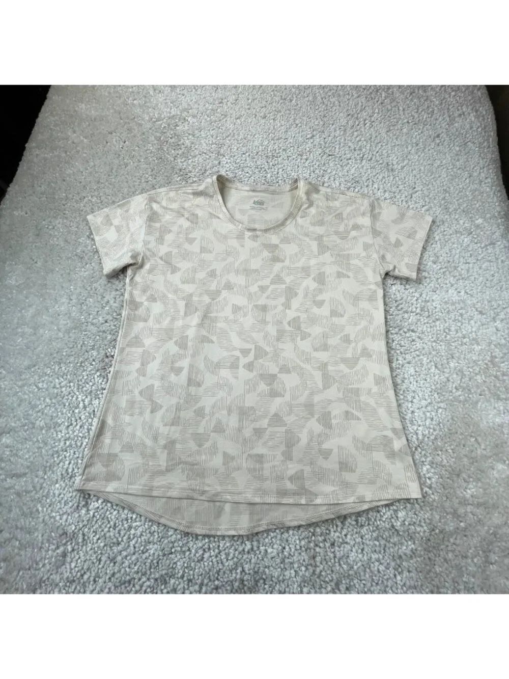 Rei Co-Op Cream Print Active Stretch T-Shirt Womens XL